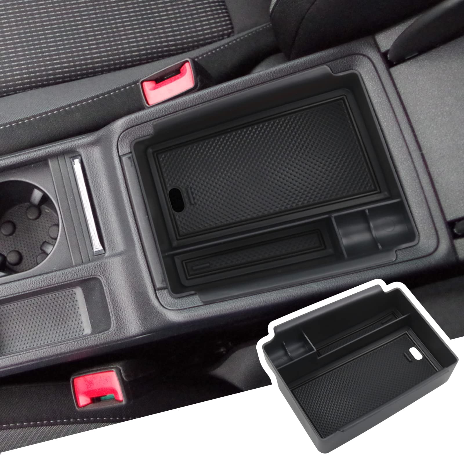 BIBIBO Mittelkonsole Aufbewahrungsbox für Skoda Octavia 4 IV MK4 RS Combi 2020-2023, Organizer mit Rutschfestermatte, Mittelarmlehne, Konsolenschalen Armlehnen, Auto Armlehnenablage Zubehör von BIBIBO