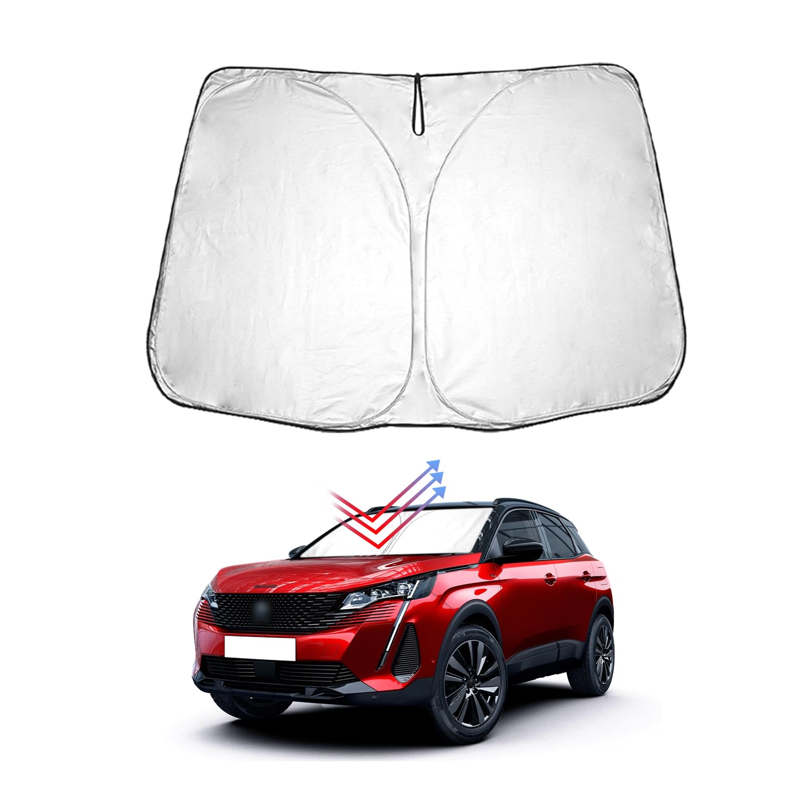 BIBIBO Peugeot 3008 Abdeckung Auto Frontscheibe kompatibel mit Peugeot 3008 2016-2024, Auto Sonnenschutz für Frontscheibe Faltbar, Frontscheibenabdeckung gegen UV-Strahlen BIBIBO Peugeot 3008 Abdeckung Auto Frontscheibe kompatibel mit Peugeot 3008 2016-2024, Auto Sonnenschutz für Frontscheibe Faltbar, Frontscheibenabdeckung gegen UV-Strahlen von BIBIBO