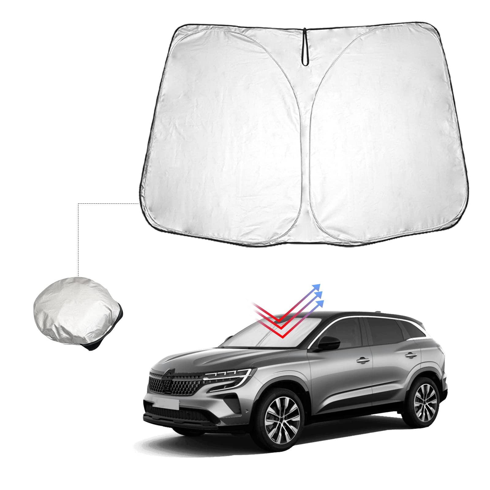 BIBIBO Renault Austral Frontscheibenabdeckung Kompatibel mit Renault Austral 2022 2023, Sonnenschutz Auto Frontscheibe Faltbar, Hitzeschutz Auto gegen UV-Strahlen BIBIBO Renault Austral Frontscheibenabdeckung Kompatibel mit Renault Austral 2022 2023, Sonnenschutz Auto Frontscheibe Faltbar, Hitzeschutz Auto gegen UV-Strahlen von BIBIBO