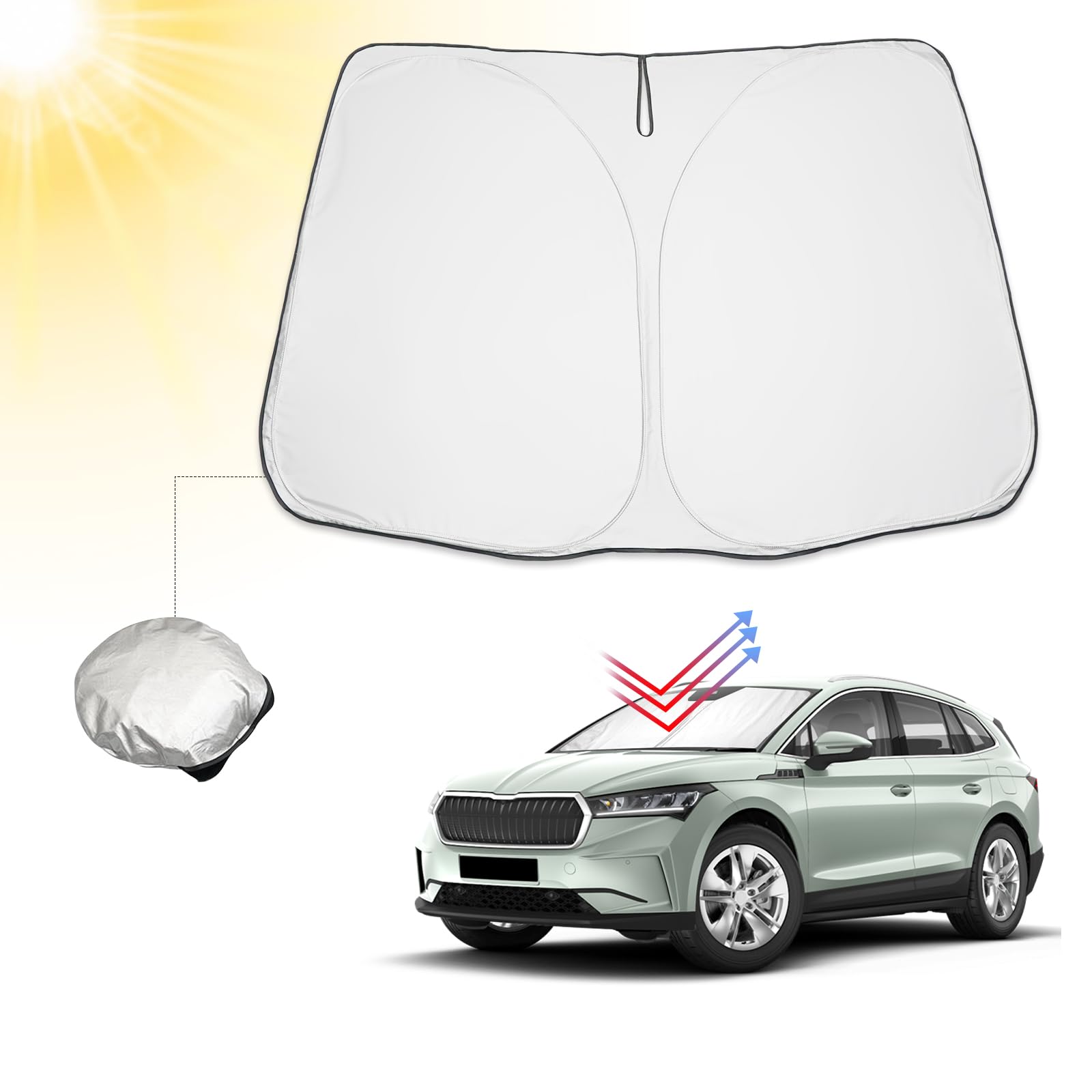 BIBIBO S*Koda Enyaq Sonnenschutz Frontscheibe Auto mit S*Koda Enyaq iV 2021-2024, Auto Sonnenschutz Zertifizierte Qualität Frontscheibenabdeckung Faltbar mit UV-Schutz BIBIBO S*Koda Enyaq Sonnenschutz Frontscheibe Auto mit S*Koda Enyaq iV 2021-2024, Auto Sonnenschutz Zertifizierte Qualität Frontscheibenabdeckung Faltbar mit UV-Schutz von BIBIBO