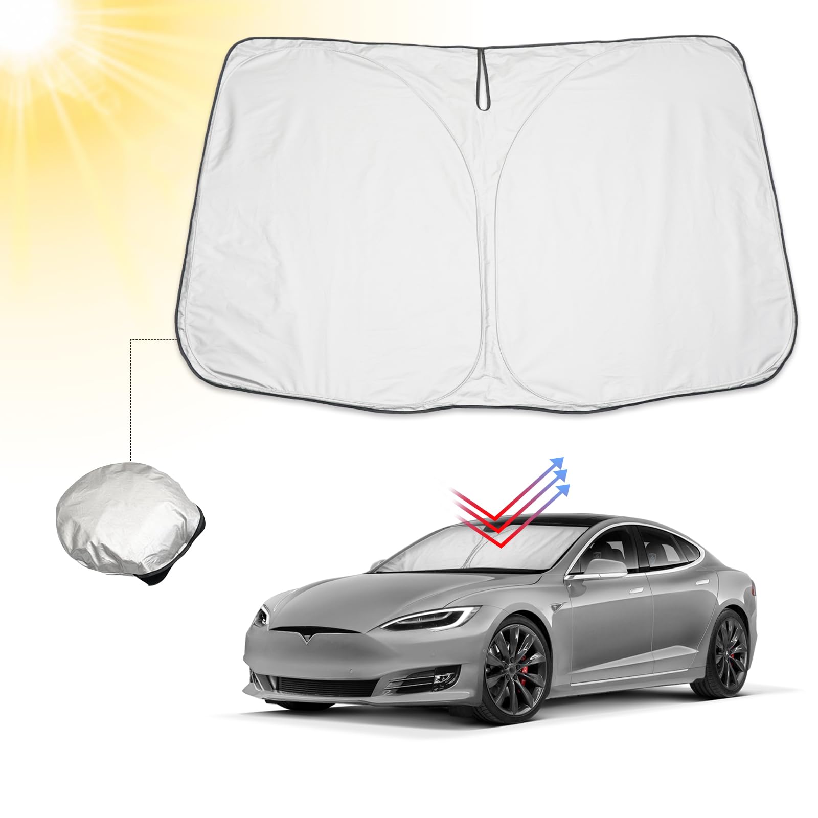 BIBIBO Tesla Model S/Model X Frontscheibenabdeckung Kompatibel mit Tesla Model S 2015-2020 / Model X 2017-2020, Sonnenschutz Auto Frontscheibe Faltbar, Hitzeschutz Auto gegen UV-Strahlen BIBIBO Tesla Model S/Model X Frontscheibenabdeckung Kompatibel mit Tesla Model S 2015-2020 / Model X 2017-2020, Sonnenschutz Auto Frontscheibe Faltbar, Hitzeschutz Auto gegen UV-Strahlen von BIBIBO