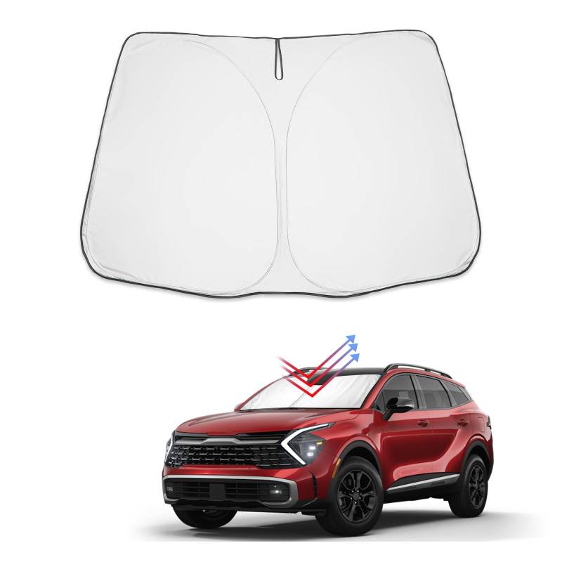 BIBIBO Tucson NX4 Auto Sonnenschutz mit UV Schutz Kompatibel mit Tucson NX4 / Kia Sportage NQ5 2016-2025, Auto Windschutzscheibe für Frontscheibe, Hitzeschutz Auto gegen UV-Strahlen Faltbar von BIBIBO