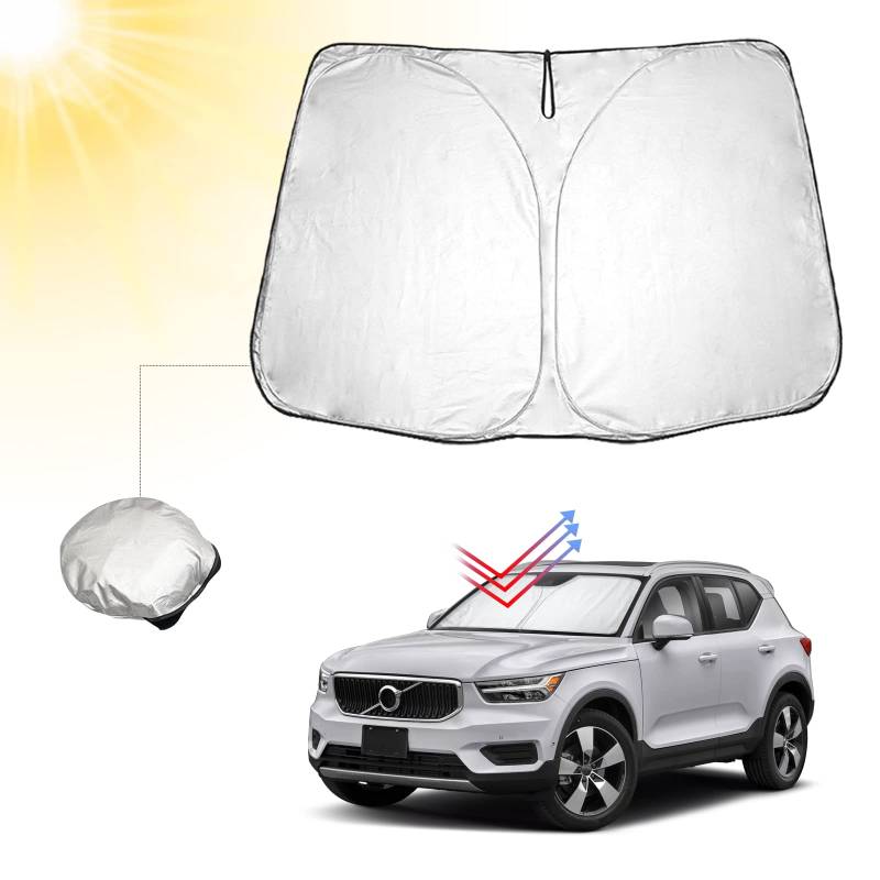 BIBIBO Volvo XC40 Auto Sonnenschutz mit UV Schutz, Kompatibel mit Volvo XC40 2018-2024, Faltbar, Windschutzscheibe, Hitzeschutz Auto gegen UV-Strahlen von BIBIBO