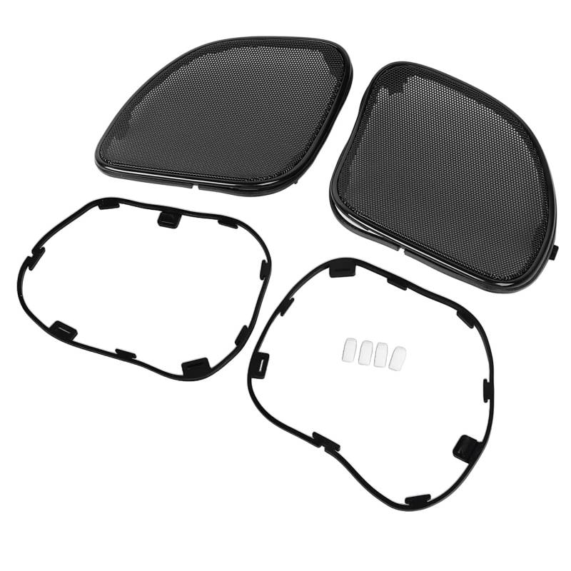 BID4ZE Schwarzer Lautsprecher Grill Mesh Trim Abdeckung für Harley Road Glide FLTRX/Limited FLTRK/Special FLTRXS/Ultra FLTRU 2015-2023 von BID4ZE