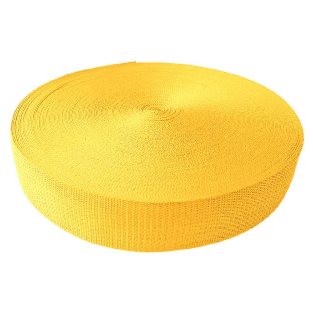 Gurtband - Tragriemen 10 Meter Lauflänge, 10 mm Breite aus 100% Polypropylen - Gelb, 10 mm von BIG-SAM Kurzwaren & Handarbeitsartikel