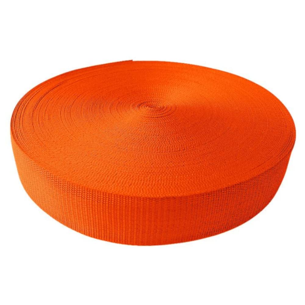 Gurtband - Tragriemen 10 Meter Lauflänge, 15 mm Breite aus 100% Polypropylen - Orange kräftig, 15 mm von BIG-SAM Kurzwaren & Handarbeitsartikel