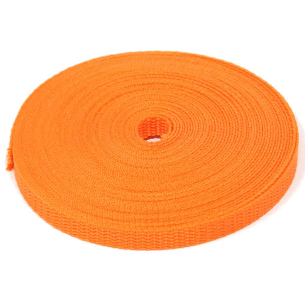 10mm Gurtband 1, 2 oder 5 Meter Länge (an einem Stück geschnitten) (Orange (kräftig) (523), 1) von BIG-SAM