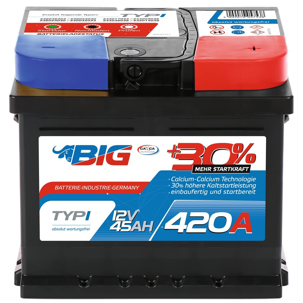 BIG +30% 12V 45Ah 420A/EN von BIG