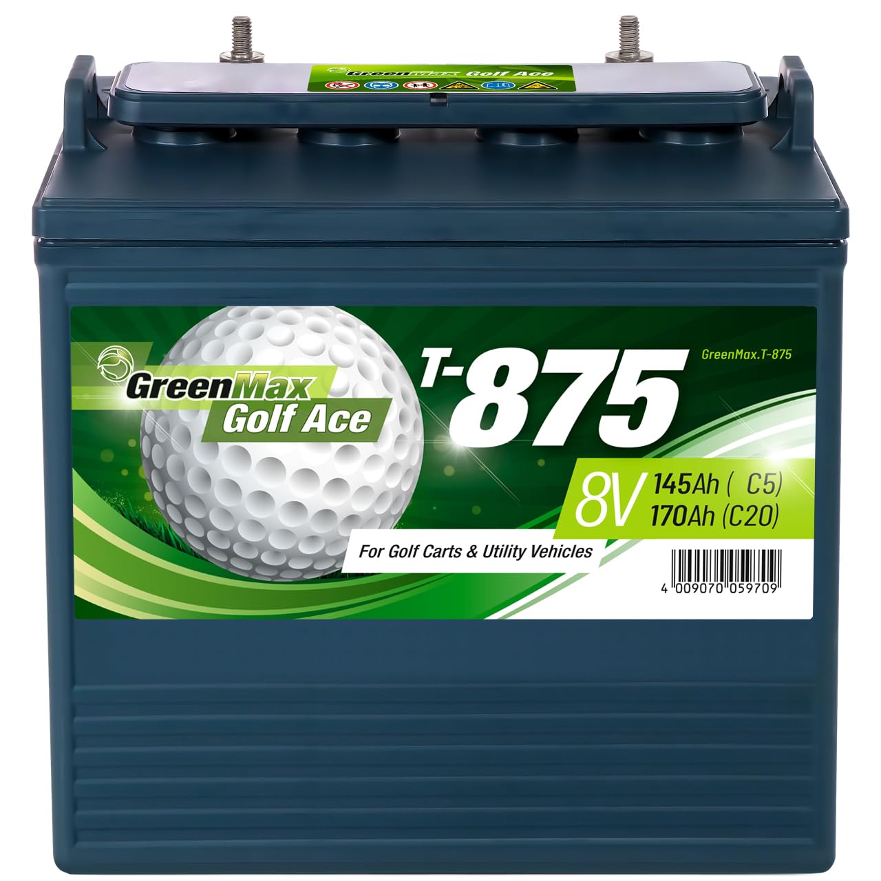 GreenMax Golf Ace T-875 (8V 170Ah) - Hochleistungs-Blei-Säure-Batterie für Golfcarts und Elektrofahrzeuge - Zuverlässig, Langlebig, Effizient, 99% Recycelbar von BIG
