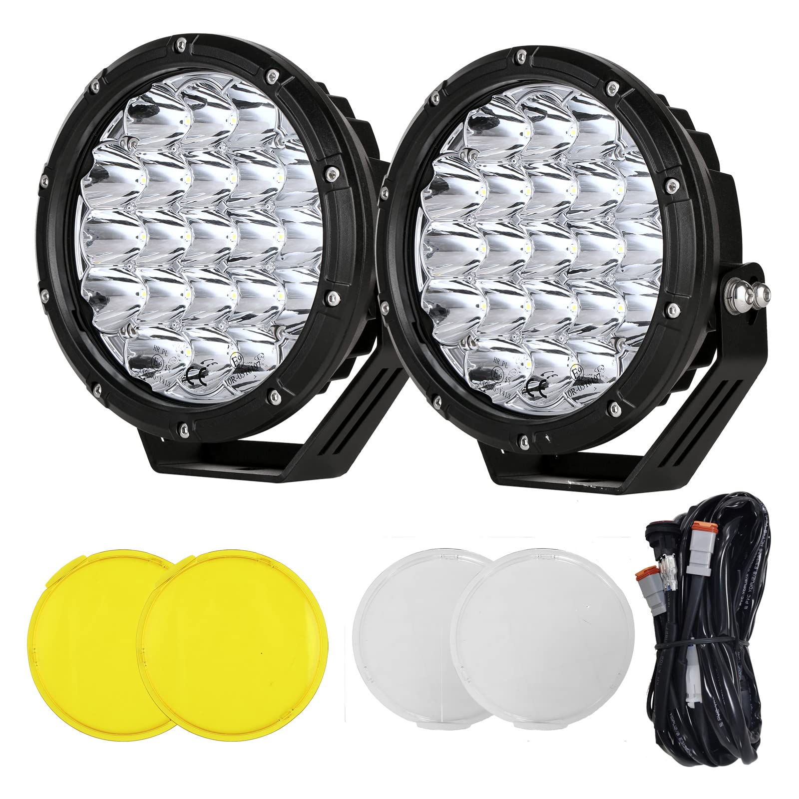 BIGLION.X 7 Zoll Runde LED Offroadleuchten Fahren Spotlights Gelbe Offroad Scheinwerfer Light Bar 210W 32000lm mit Kabelbaum 12V 24 V ECE für Auto Traktor Pickup SUV BIGLION.X 7 Zoll Runde LED Offroadleuchten Fahren Spotlights Gelbe Offroad Scheinwerfer Light Bar 210W 32000lm mit Kabelbaum 12V 24 V ECE für Auto Traktor Pickup SUV von BIGLION.X