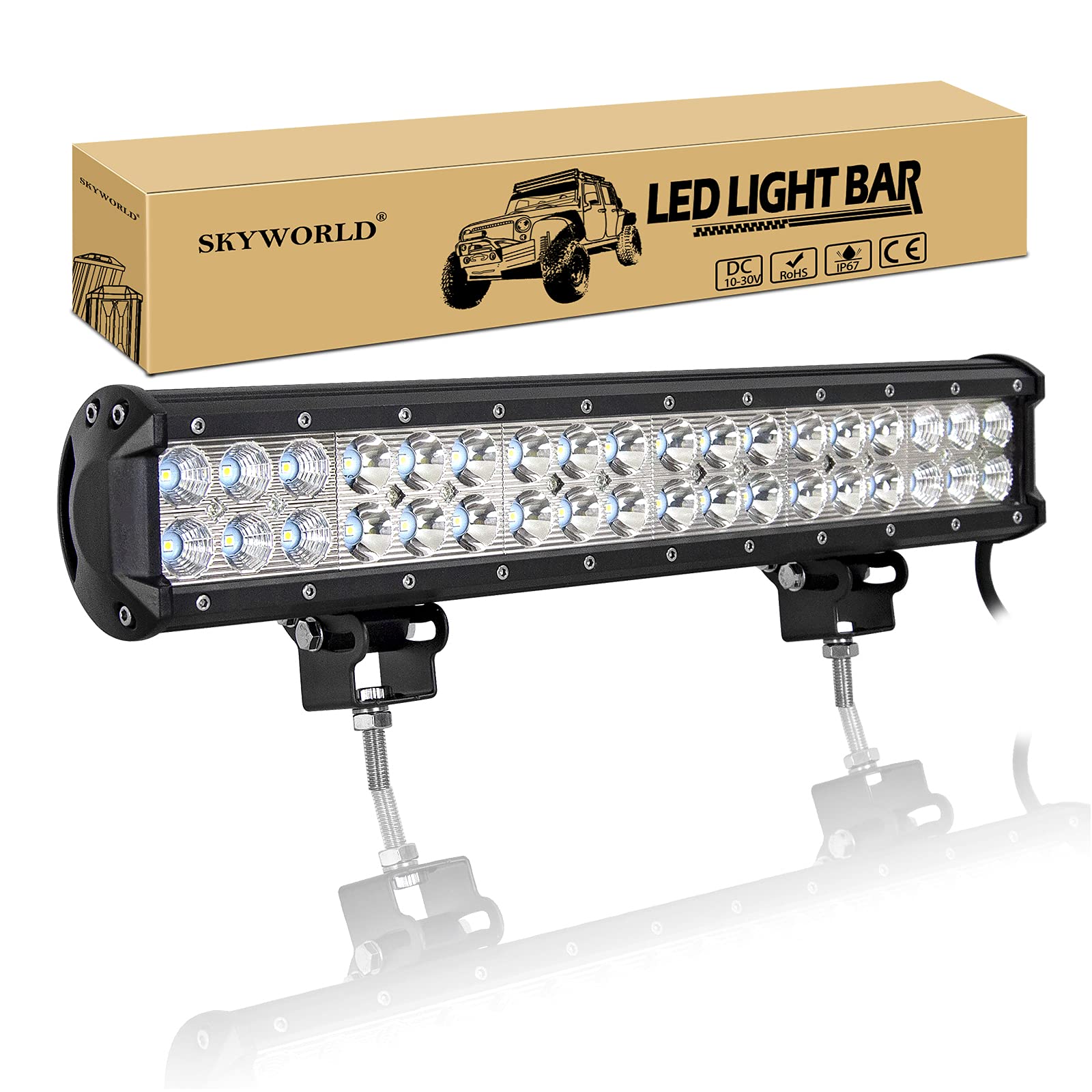 SKYWORLD 17 Zoll 43cm 108W Led Arbeitsscheinwerfer Bar, Led Bar Offroad Zusatzscheinwerfer Scheinwerfer 12V 24V Auto LED Arbeit Licht Bar Wasserdicht für SUV UTV ATV KFZ Traktor Truck 4x4 lightbar SKYWORLD 17 Zoll 43cm 108W Led Arbeitsscheinwerfer Bar, Led Bar Offroad Zusatzscheinwerfer Scheinwerfer 12V 24V Auto LED Arbeit Licht Bar Wasserdicht für SUV UTV ATV KFZ Traktor Truck 4x4 lightbar von SKYWORLD