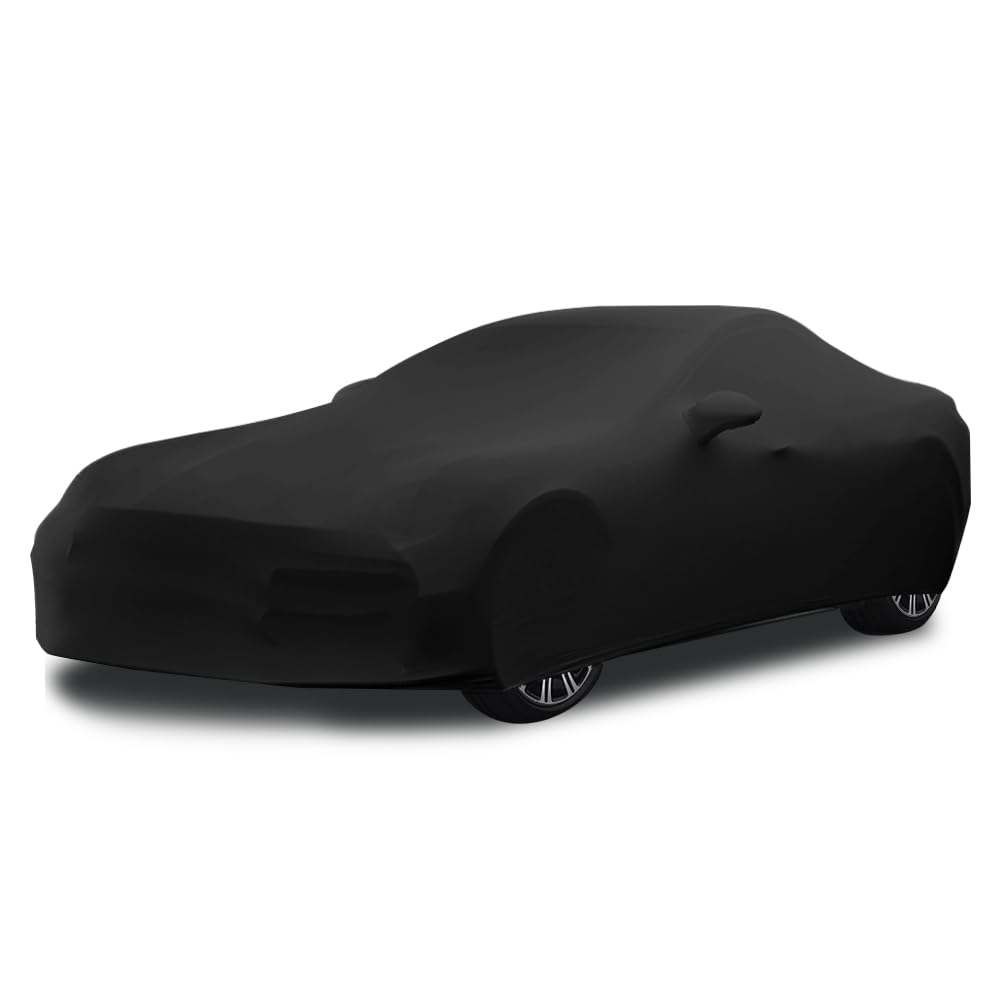BHIEE Autoabdeckung Indoor Stretch Stoff Sportwagen Autoplane Staubschutz Elastischer Abdeckung Auto für Autogarage Innenbereich, Tiefgarage, Autoausstellung,Passen bis zu 4,6m-4,9m, Schwarz BHIEE Autoabdeckung Indoor Stretch Stoff Sportwagen Autoplane Staubschutz Elastischer Abdeckung Auto für Autogarage Innenbereich, Tiefgarage, Autoausstellung,Passen bis zu 4,6m-4,9m, Schwarz von BIHEE