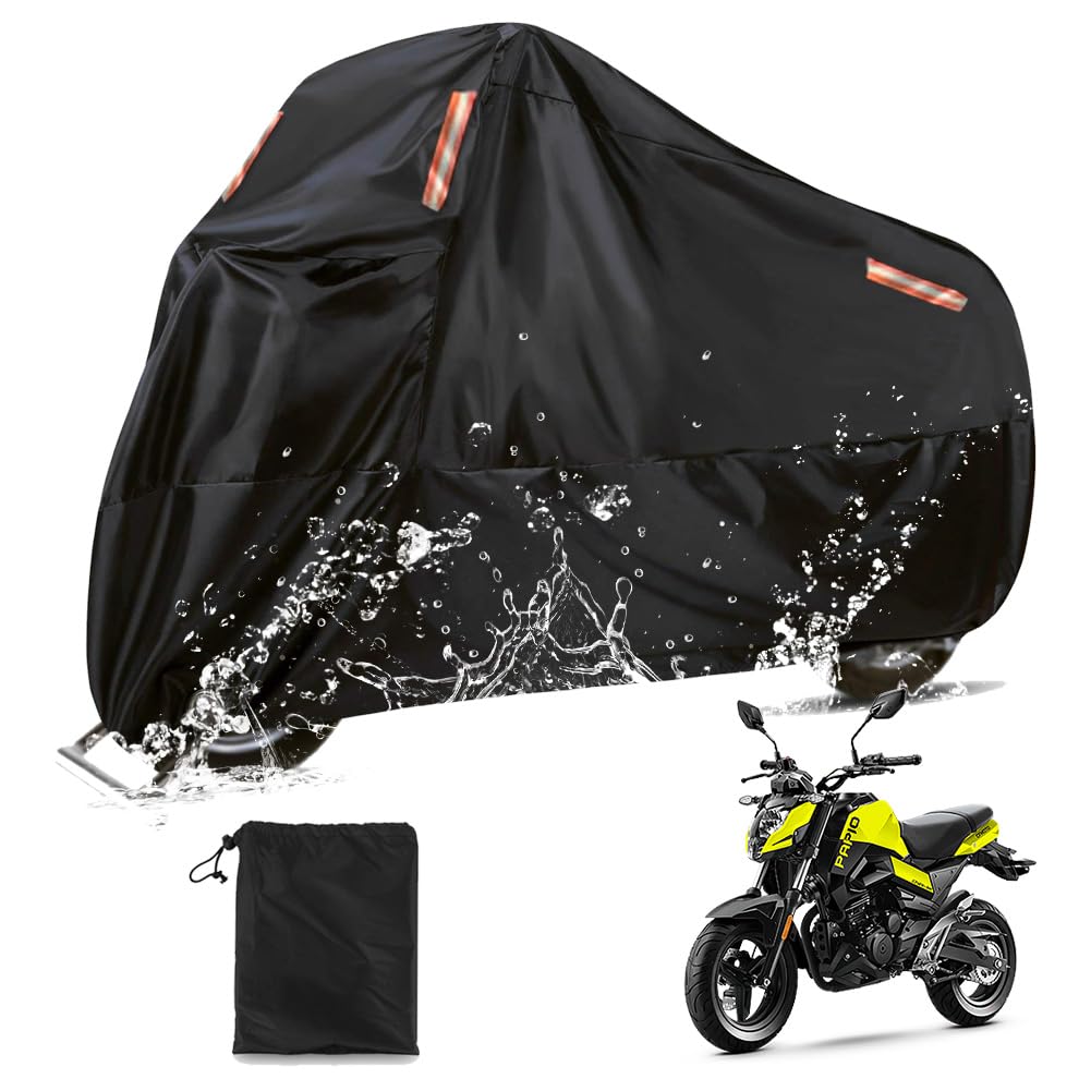 BIHEE Motorrad Abdeckplane Outdoor Motorradabdeckung Kratzfestes Wasserdicht 190T Oxford Stoff Motorradplane mit Verschlussloch Winterfest Motorrad Schutzhülle 245 x 105 x 125 cm Schwarz BIHEE Motorrad Abdeckplane Outdoor Motorradabdeckung Kratzfestes Wasserdicht 190T Oxford Stoff Motorradplane mit Verschlussloch Winterfest Motorrad Schutzhülle 245 x 105 x 125 cm Schwarz von BIHEE