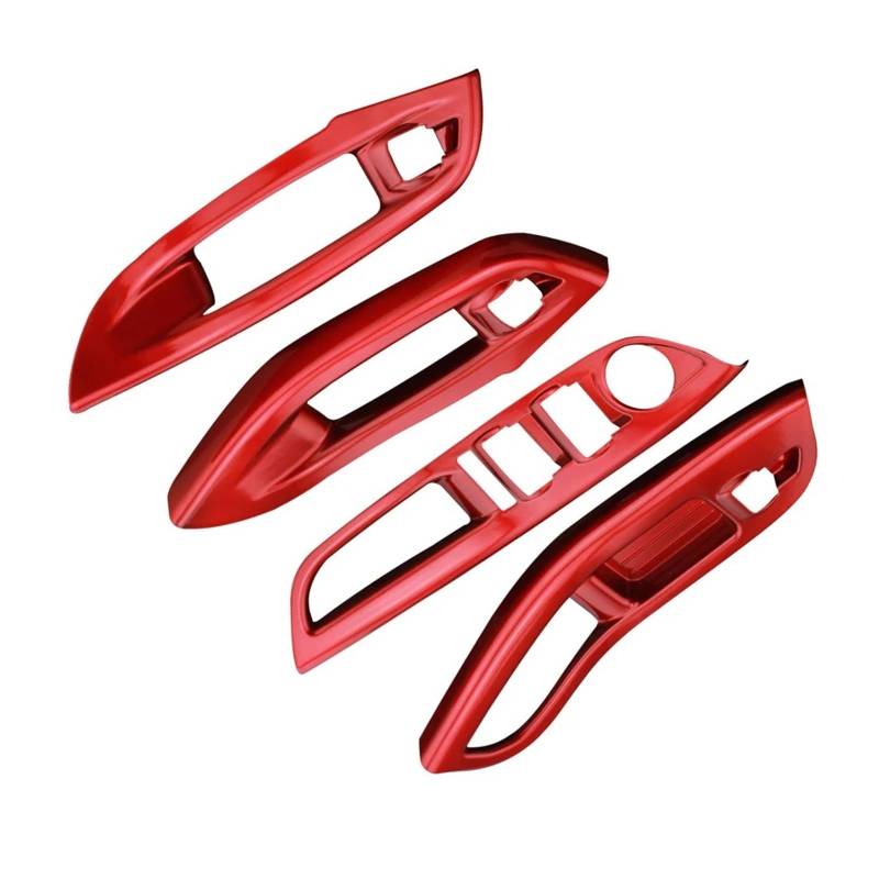Auto Fensterheber Panel Rahmen Dekoration Abdeckung Trim Aufkleber Für Ford Für Focus 3 MK 3 2015~2018 Zubehör Zubehör Innenraum(Rot) von BIISVM