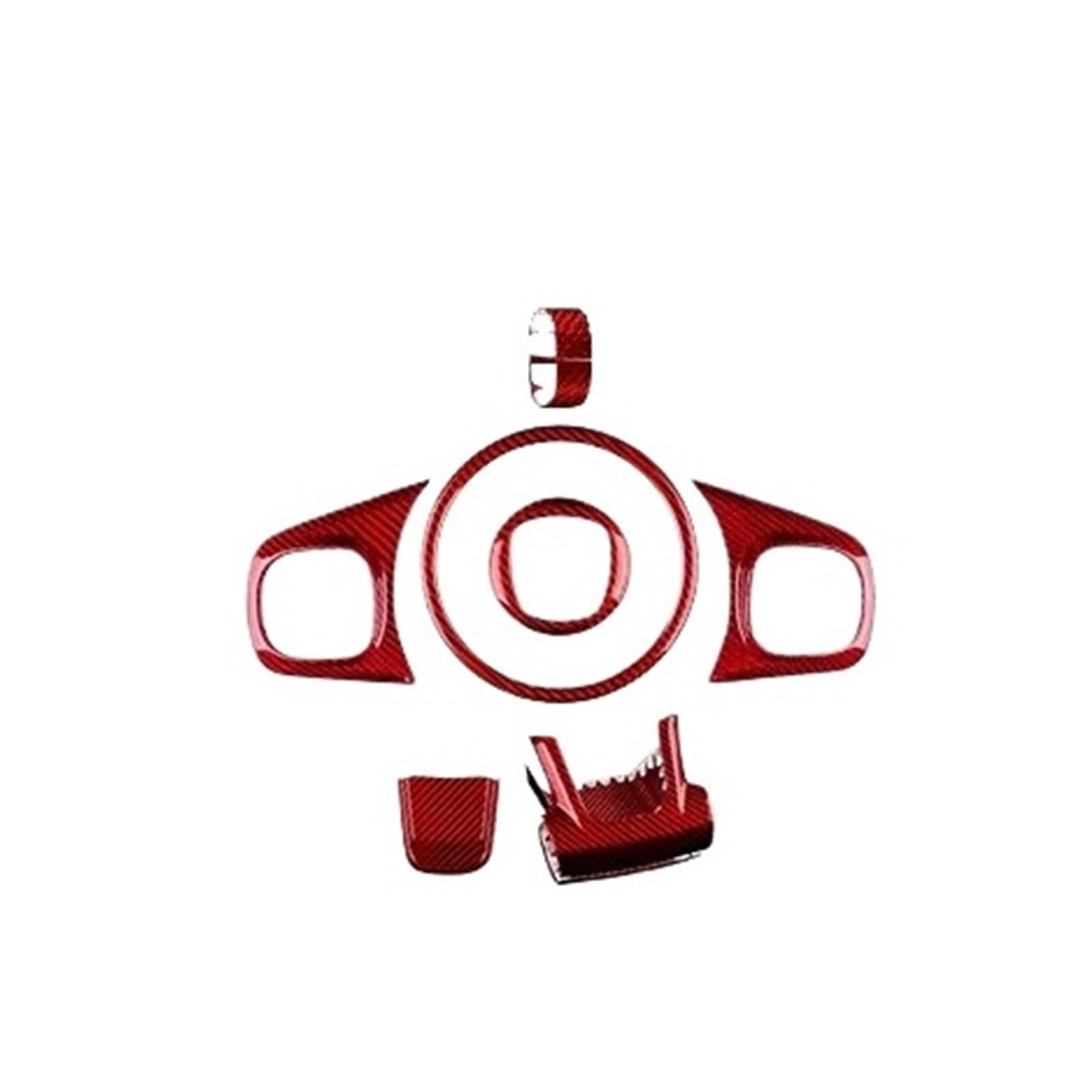 Auto Hartcarbon Aufkleber Für Fiat Für 500 Für Abarth 595 695 2008–2014 2015 2016 2017 2018 2019 2020 2021 2022 2023 Zubehör Innenraum(1Set Type A Red) von BIISVM