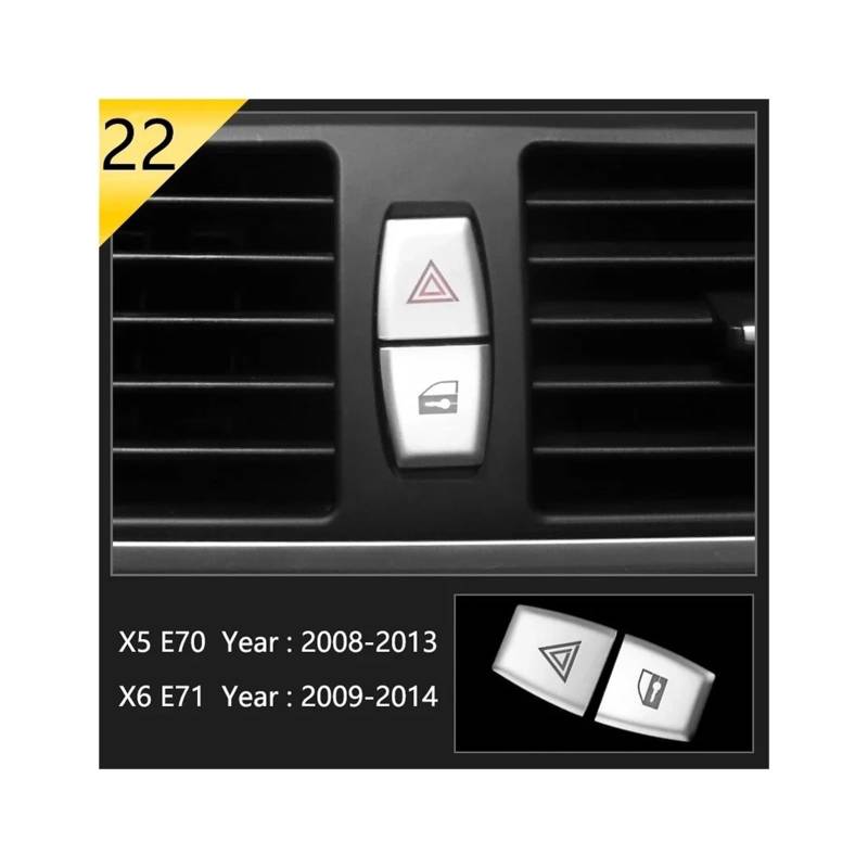 Auto Styling Armaturenbrett Seitlicher Luftauslass Klimaanlage Entlüftungsrahmen Abdeckung Zieraufkleber Innenausstattung Für X5 E70 Für X6 E71 Zubehör Innenraum(Type 20 LHD) von BIISVM