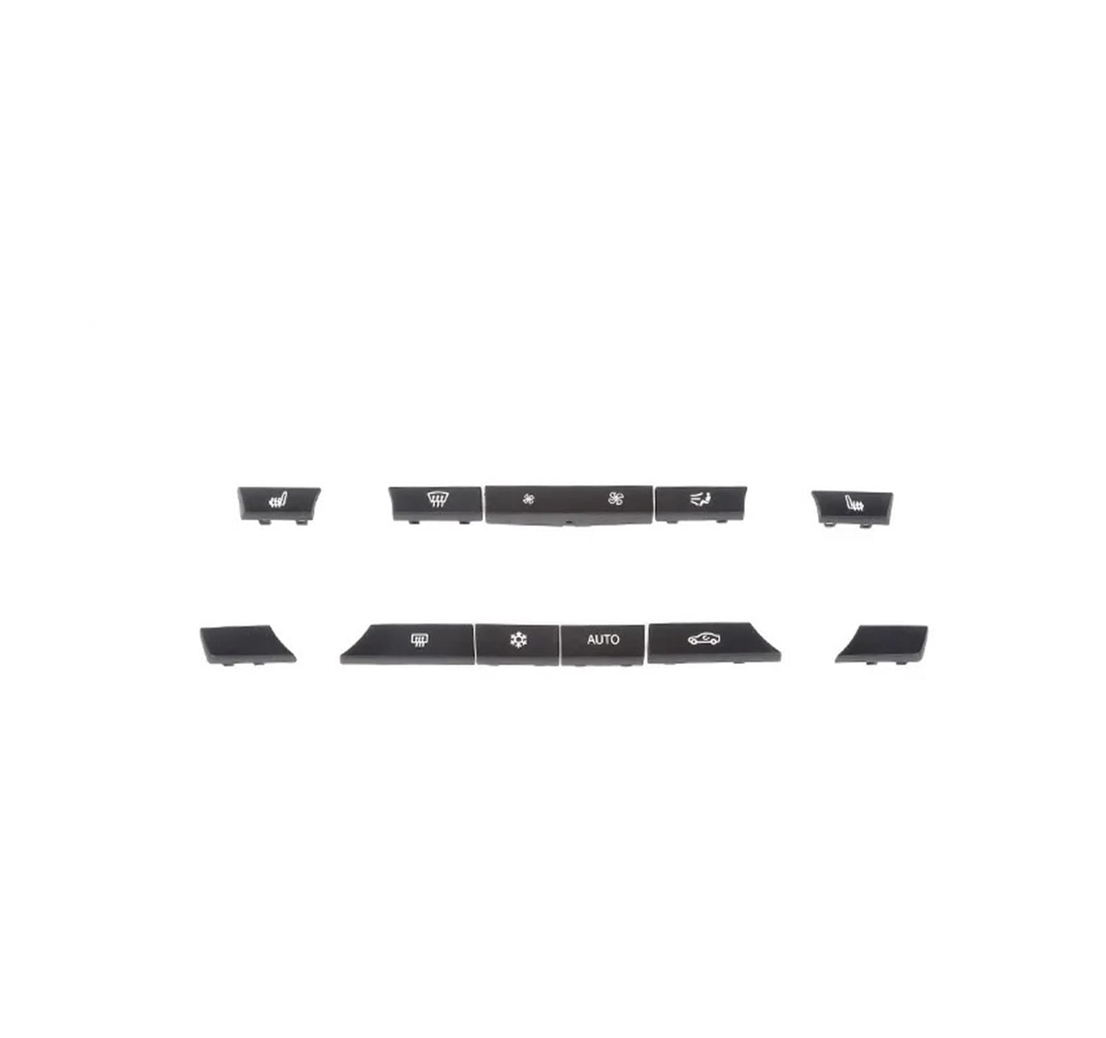 Für 5 7 Serie F10 F01 10-16 Silbrig Schwarz Center Klimaanlage AC Control Schalter Taste Ersetzen Abdeckung Zubehör Innenraum(11pcs Black) von BIISVM
