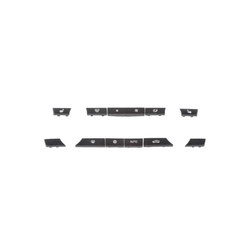 Für 5 7 Serie F10 F01 10-16 Silbrig Schwarz Center Klimaanlage AC Control Schalter Taste Ersetzen Abdeckung Zubehör Innenraum(11pcs Black) von BIISVM