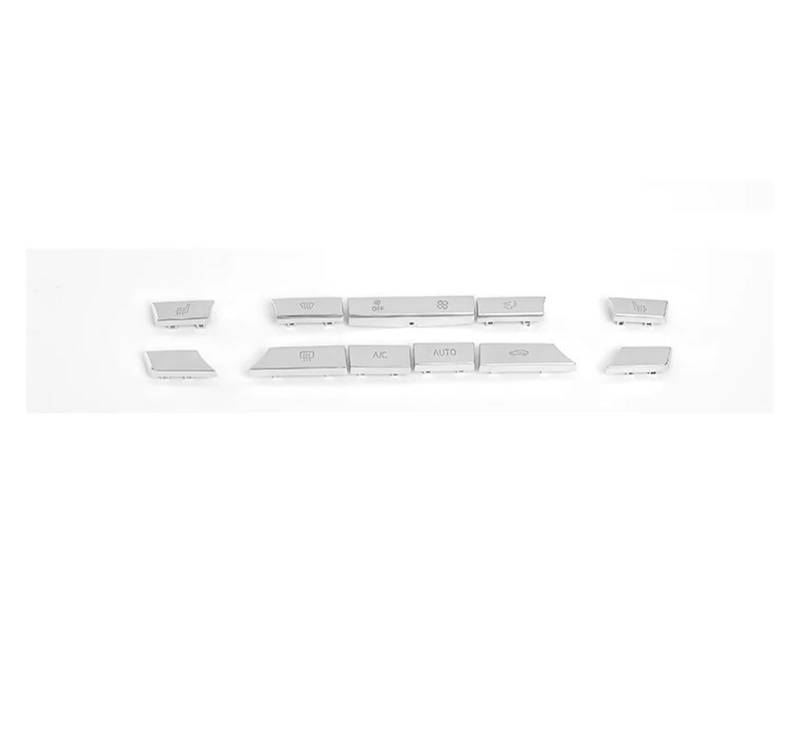 Für 5 7 Serie F10 F01 10-16 Silbrig Schwarz Center Klimaanlage AC Control Schalter Taste Ersetzen Abdeckung Zubehör Innenraum(11pcs Silver) von BIISVM