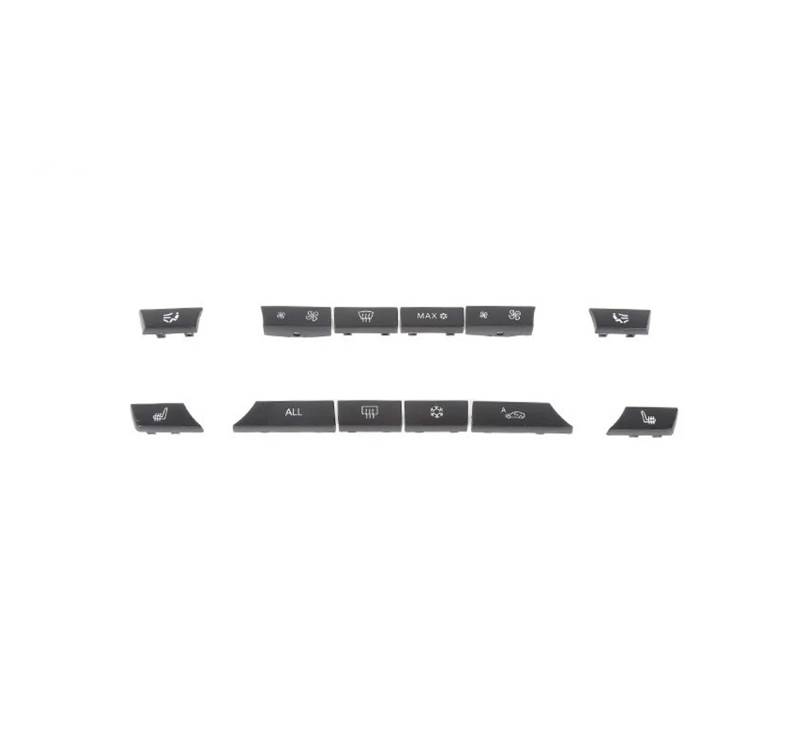 Für 5 7 Serie F10 F01 10-16 Silbrig Schwarz Center Klimaanlage AC Control Schalter Taste Ersetzen Abdeckung Zubehör Innenraum(12pcs Black) von BIISVM