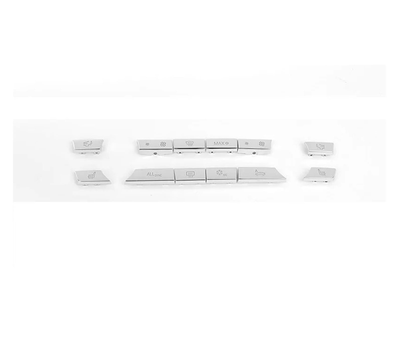Für 5 7 Serie F10 F01 10-16 Silbrig Schwarz Center Klimaanlage AC Control Schalter Taste Ersetzen Abdeckung Zubehör Innenraum(12pcs Silvery) von BIISVM