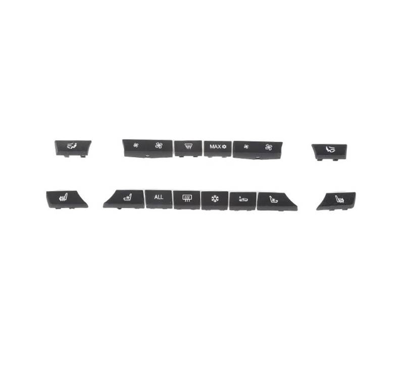 Für 5 7 Serie F10 F01 10-16 Silbrig Schwarz Center Klimaanlage AC Control Schalter Taste Ersetzen Abdeckung Zubehör Innenraum(14pcs Black) von BIISVM