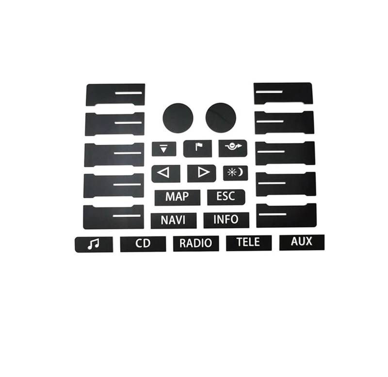 Für VW Für Touareg 2004 2009 Lenkrad Scheinwerfer Spiegel Fenster Menü CD Audio AC Schalter Taste Reparatur Aufkleber Aufkleber Zubehör Innenraum(Style A) von BIISVM