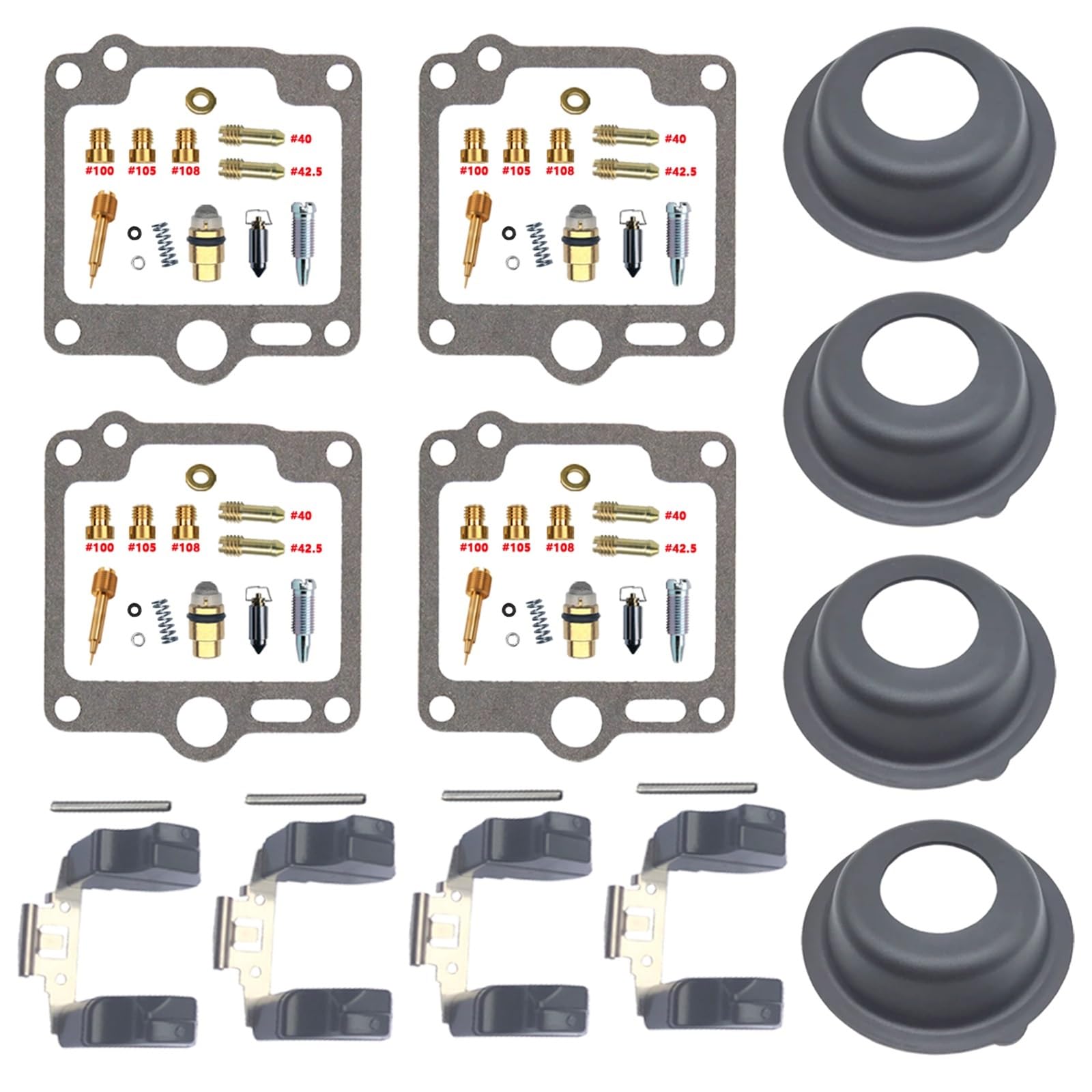 Motorradvergaser Für XJ 900 Für XJ900 Für XJ900F 1986 1987 1988 1989 1990 1991 1992 Vergaser Reparatur Kit Membran & Float Teile 4sets Vergaser-Reparatursatz(D) von BIISVM