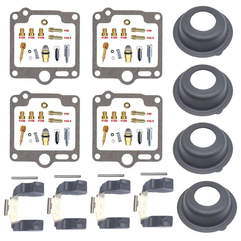 Motorradvergaser Für XJ 900 Für XJ900 Für XJ900F 1986 1987 1988 1989 1990 1991 1992 Vergaser Reparatur Kit Membran & Float Teile 4sets Vergaser-Reparatursatz(D) von BIISVM