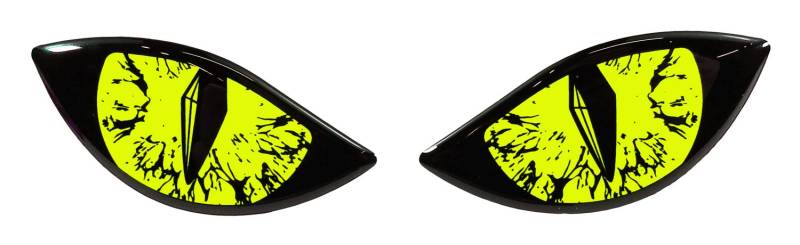 BIKE-label Aufkleber 3D Böse Augen für Auto Motorrad Roller Helm neon gelb X910061VA von BIKE-label