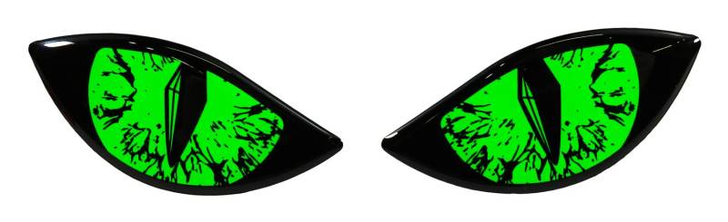 BIKE-label Aufkleber 3D Böse Augen für Auto Motorrad Roller Helm neon grün X910062VA von BIKE-label
