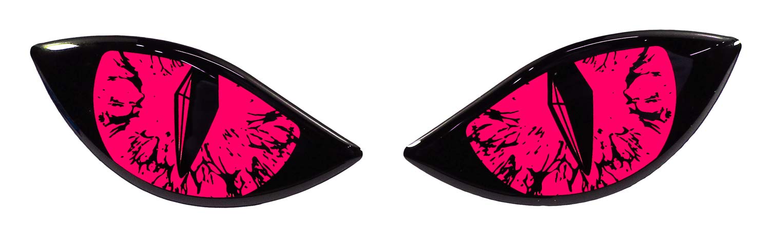 BIKE-label Aufkleber 3D Böse Augen für Auto Motorrad Roller Helm neon pink X910064VA von BIKE-label