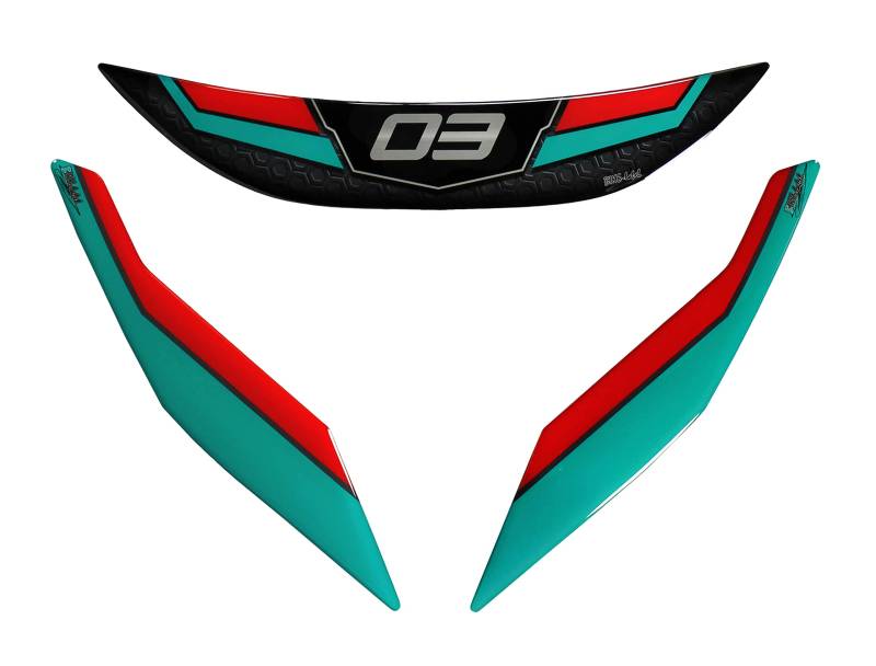 BIKE-label Dekor Motorradaufkleber 3D kompatibel mit Yamaha MT-03 Cyan Storm X550300VA von BIKE-label