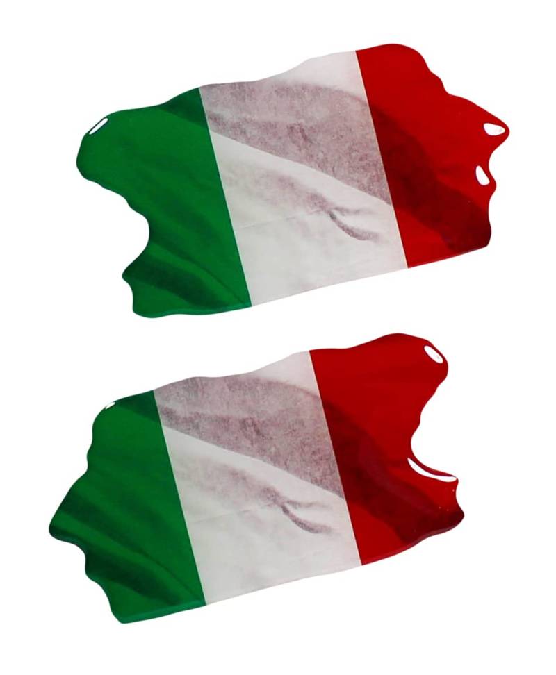 BIKE-label Italien 3D Aufkleber Flaggen 2 Stück je 70 x 37 mm Sticker für Auto Kfz Motorrad X300117VA von BIKE-label