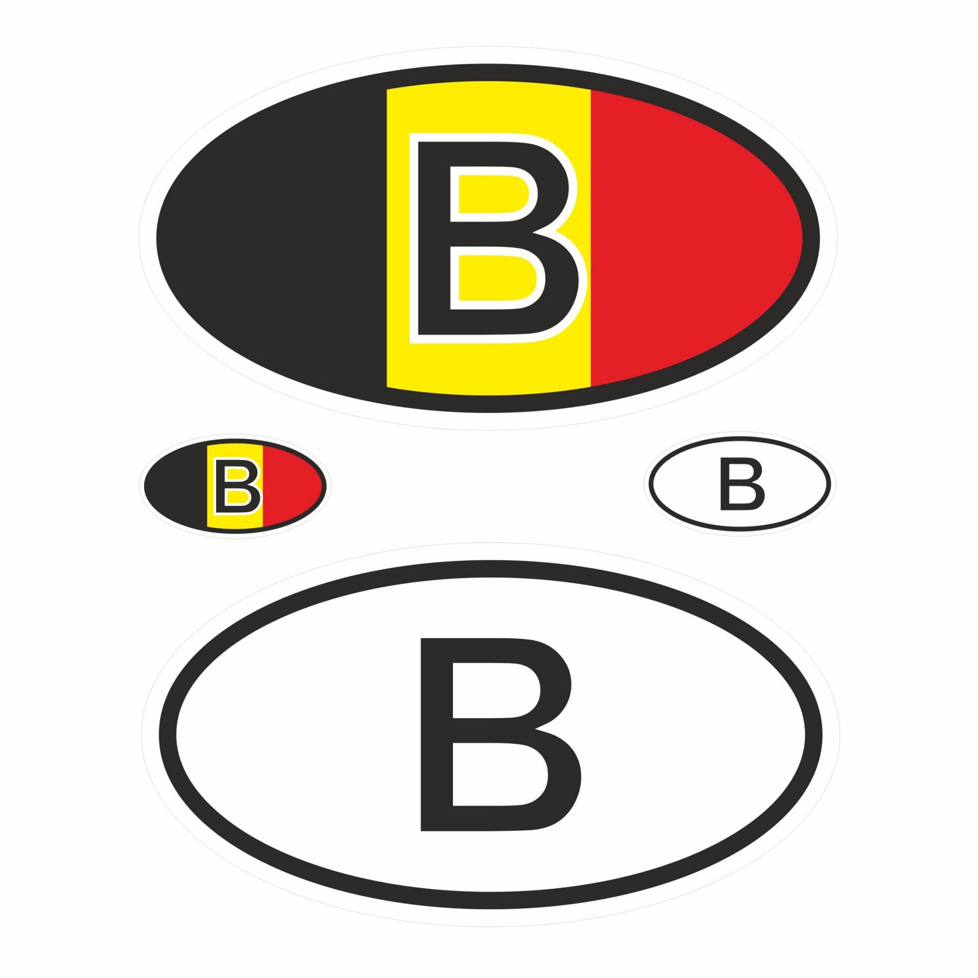 BIKE-label Länderkennzeichen Aufkleber 2D Belgien für Auto Motorrad Tür Camper Sticker X400015 von BIKE-label
