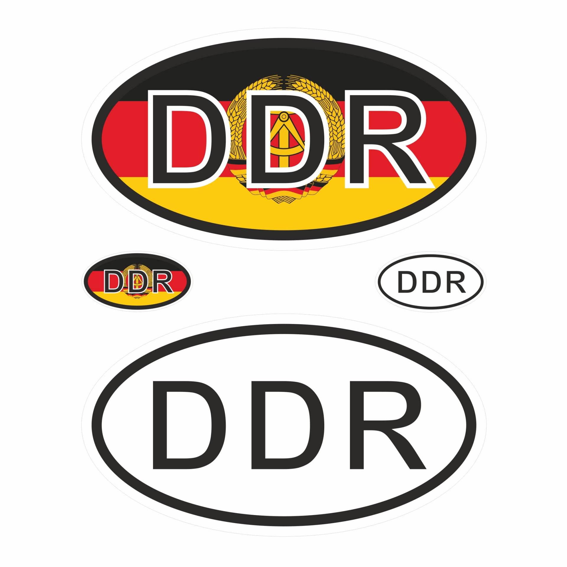 BIKE-label Länderkennzeichen Aufkleber 2D DDR für Auto Motorrad Tür Camper Sticker X400004VA von BIKE-label