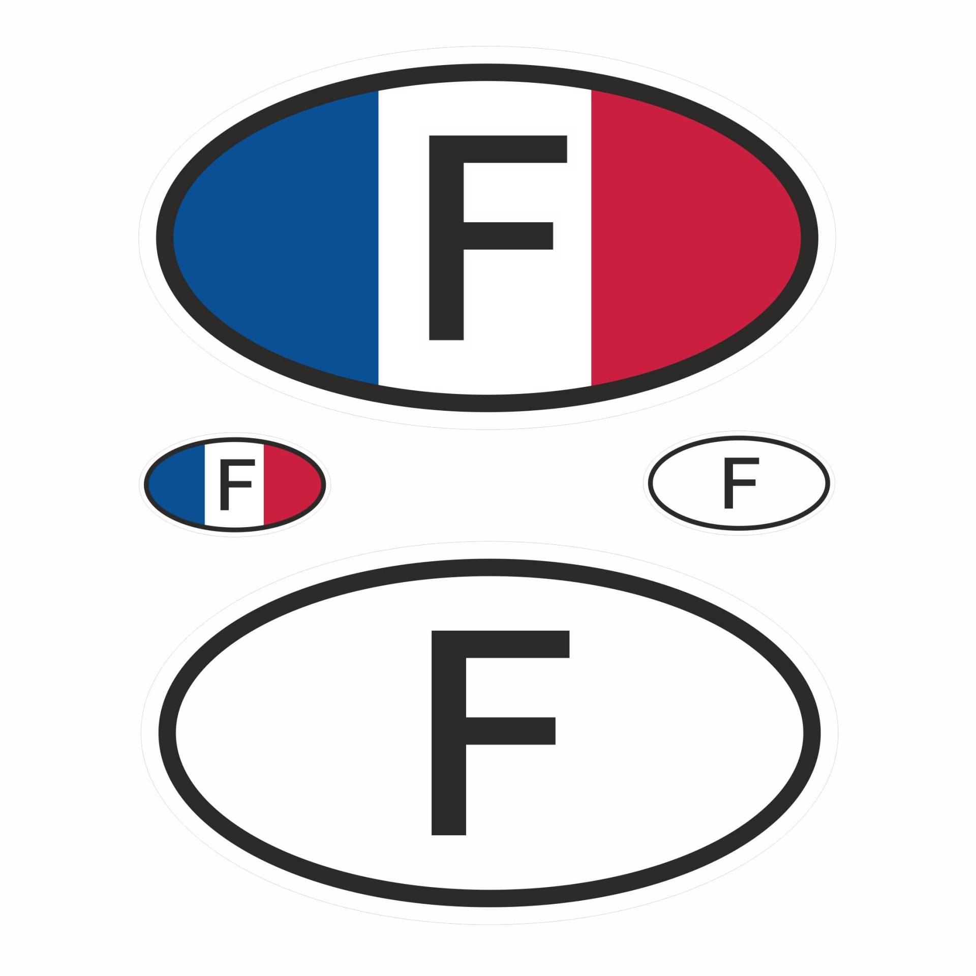 BIKE-label Länderkennzeichen Aufkleber 2D Frankreich für Auto Motorrad Tür Camper Sticker X400018 von BIKE-label