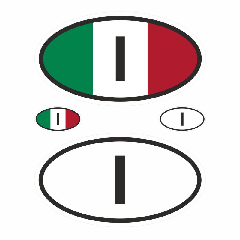 BIKE-label Länderkennzeichen Aufkleber 2D Italien für Auto Motorrad Tür Camper Sticker X400005VA von BIKE-label