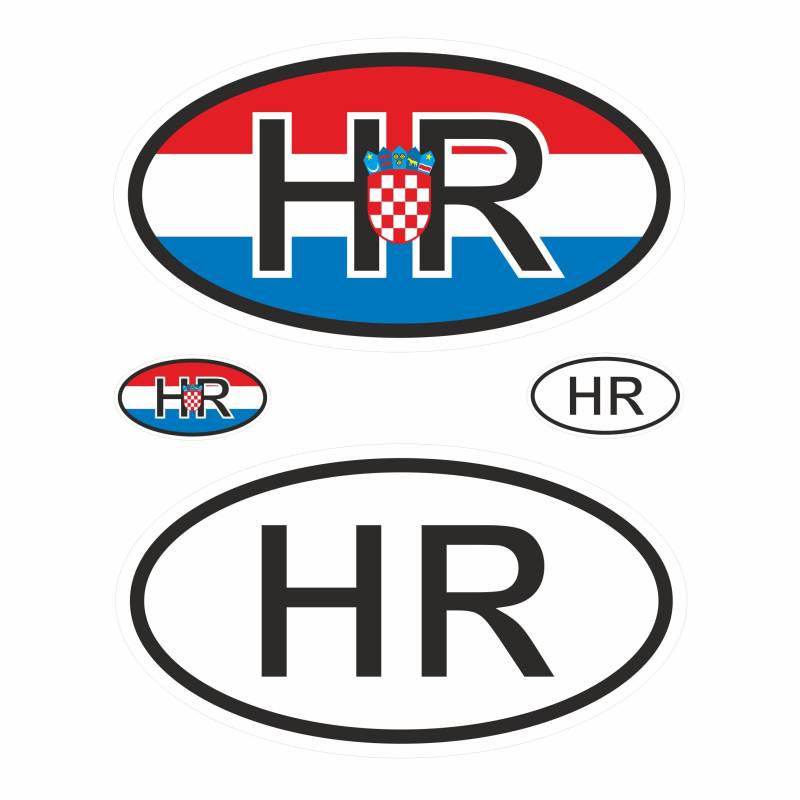 BIKE-label Länderkennzeichen Aufkleber 2D Kroatien für Auto Motorrad Tür Camper Sticker X400024 von BIKE-label