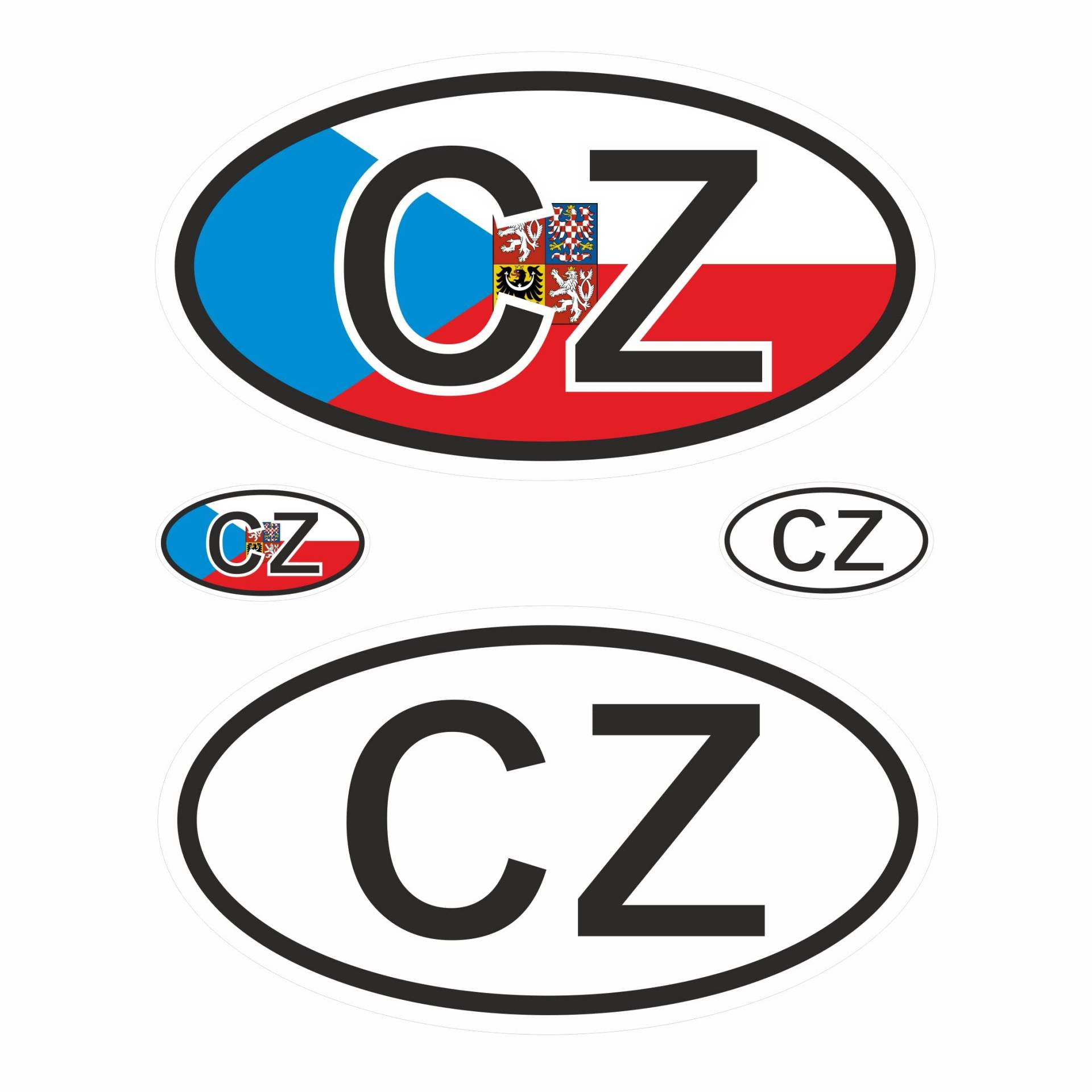 BIKE-label Länderkennzeichen Aufkleber 2D Tschechien für Auto Motorrad Tür Camper Sticker X400037 von BIKE-label