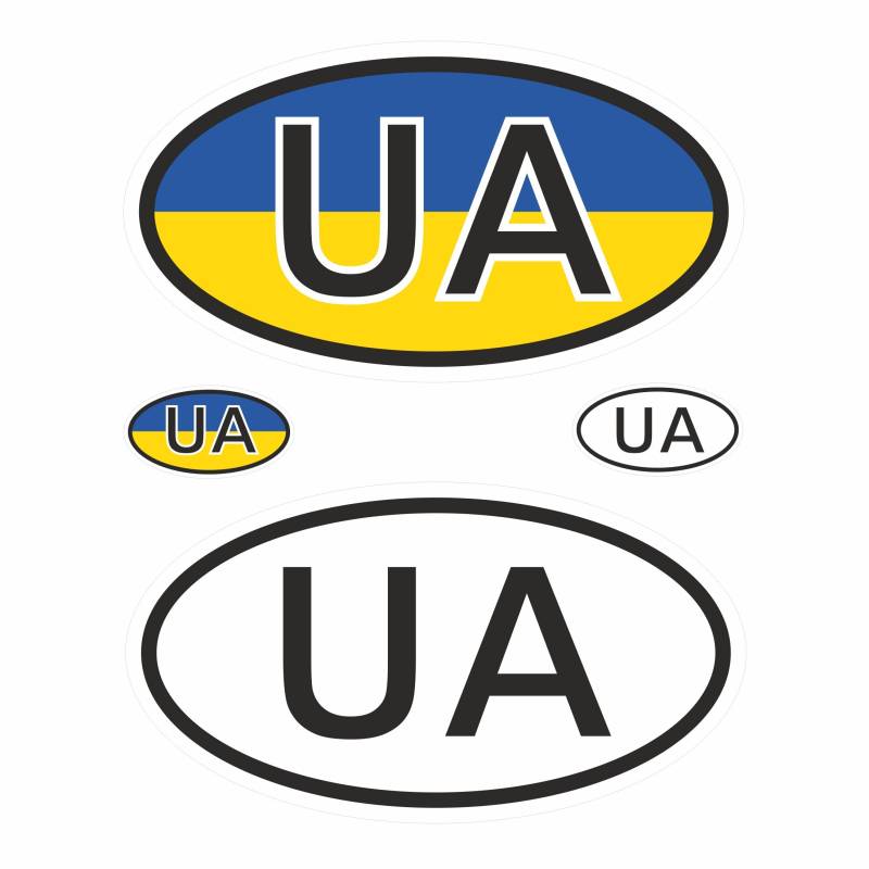 BIKE-label Länderkennzeichen Aufkleber 2D Ukraine für Auto Motorrad Tür Camper Sticker X400042 von BIKE-label