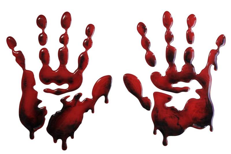 BIKE-label Seitentank Pad Motorrad Aufkleber Bloodhands blutige Hände 800110 von BIKE-label