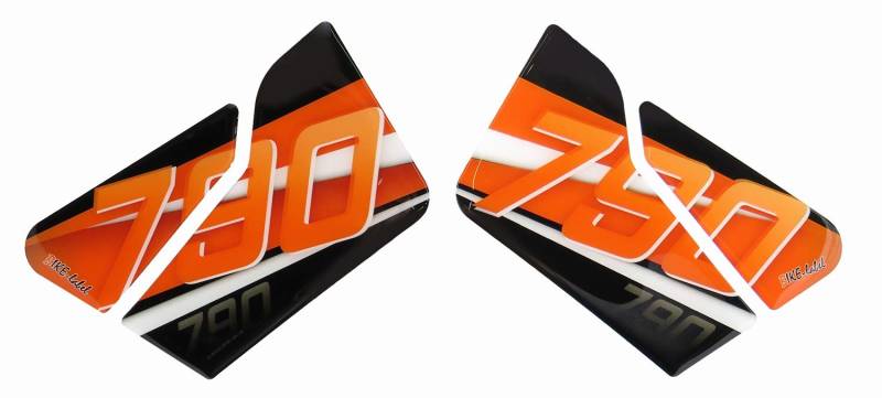 BIKE-label Seitentank Pad Orange Stripes kompatibel für KTM 790 Duke 800480 von BIKE-label
