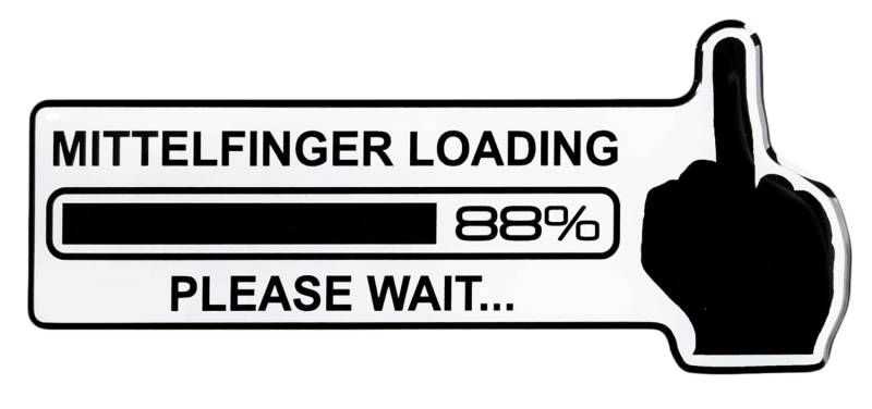 BIKE-label Sprüche Aufkleber Mittelfinger Loading für Auto Motorrad Handy Laptop Tablet 910016 von BIKE-label