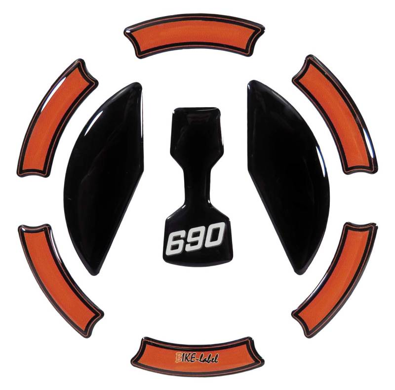 BIKE-label Tankdeckel-Pad Aufkleber kompatibel für KTM 690 Duke 660202 von BIKE-label