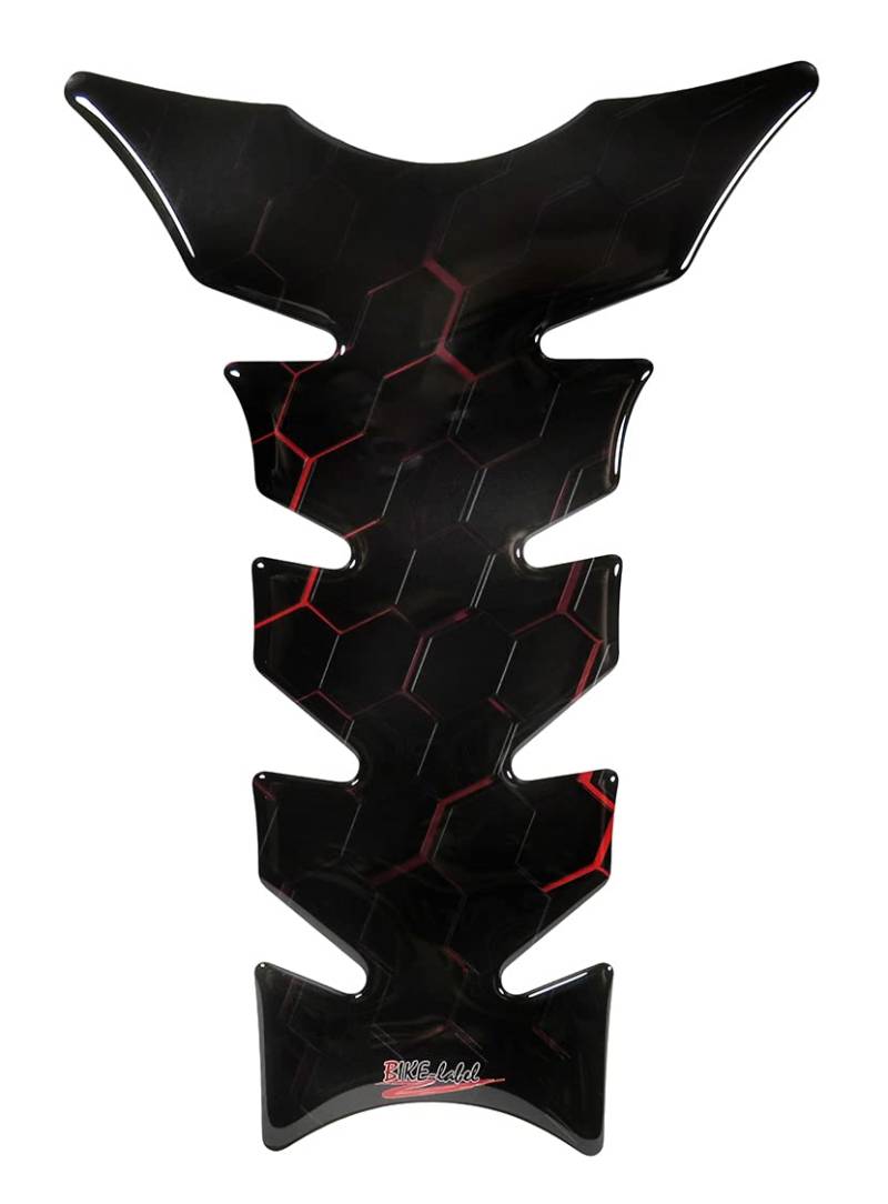 BIKE-label Tankpad 3D Motorrad-Aufkleber Tankschutz Lackschutz rot schwarz X503136 von BIKE-label