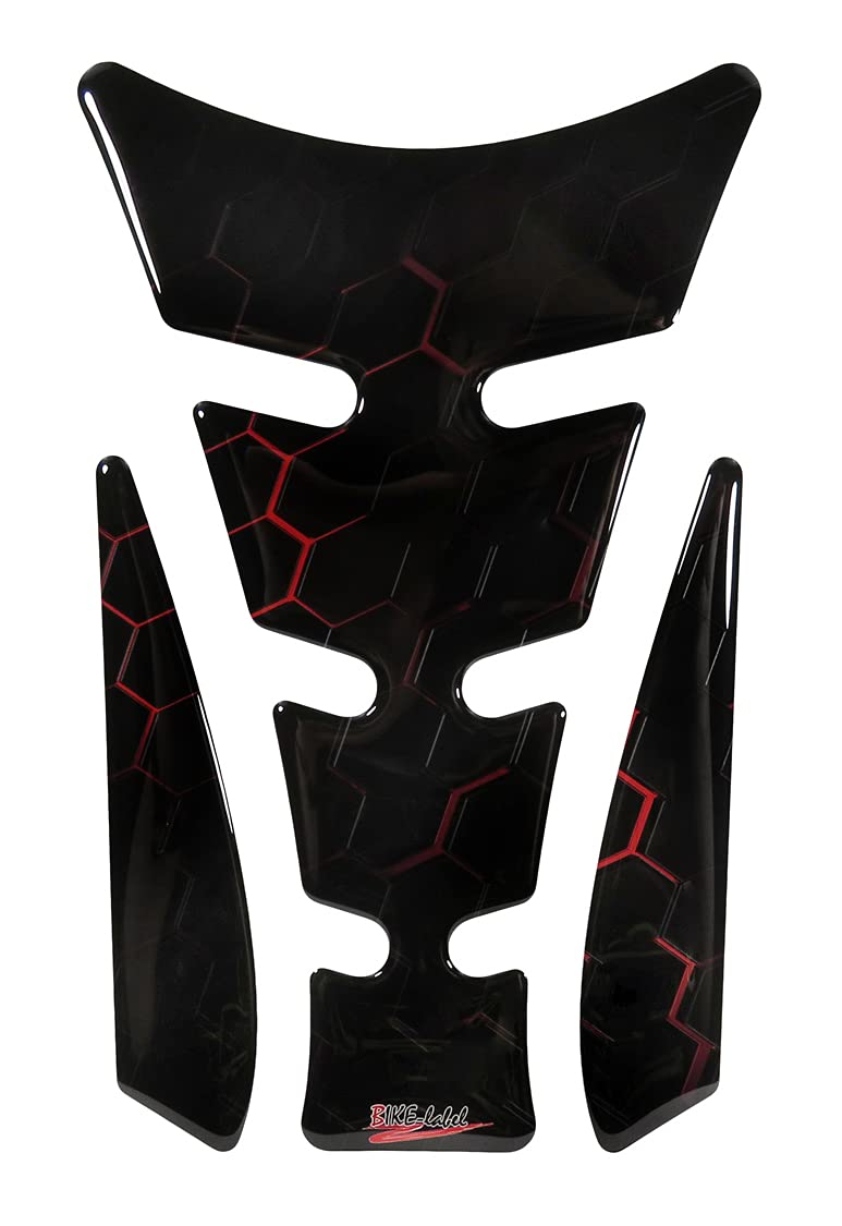 BIKE-label Tankpad 3D Motorrad-Aufkleber Tankschutz Lackschutz rot schwarz X503138 von BIKE-label