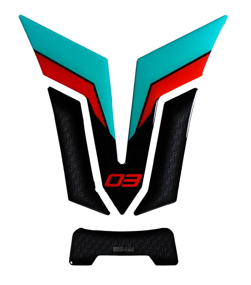 BIKE-label Tankpad 3D Tankschutz kompatibel mit Yamaha MT-03 Cyan Storm X508002VA von BIKE-label