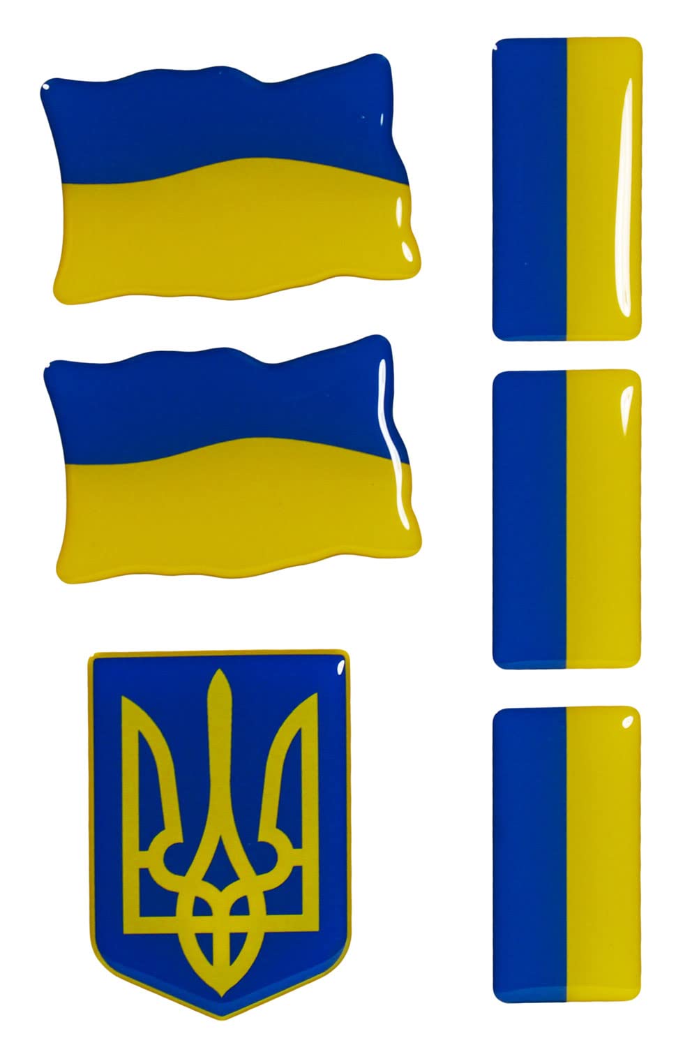 BIKE-label Ukraine 3D Aufkleber Flaggen 6 Stück versch. Größen Sticker Auto Kfz Motorrad X301403 von BIKE-label