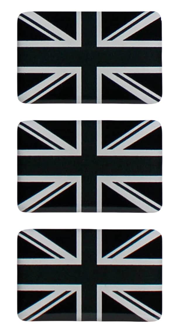 BIKE-label Union Jack 3D Aufkleber Flaggen 3 Stück je 62 x 40 mm Sticker Auto Kfz Motorrad X300536 von BIKE-label